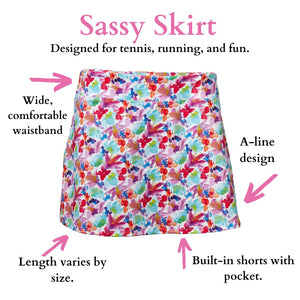 Sassy Skirt-Pink Houndstooth