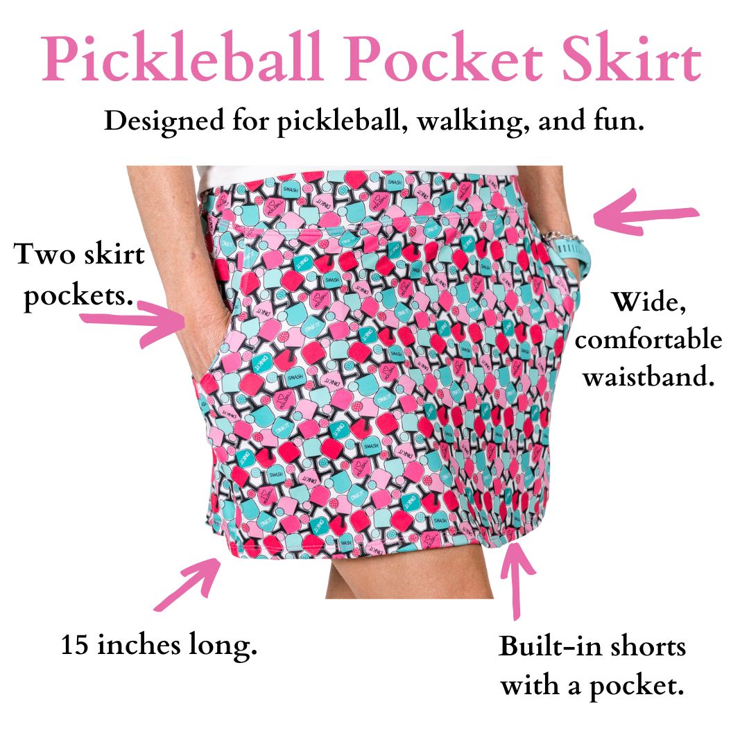 Pickleball Pocket Skirt-Valentine Plaid