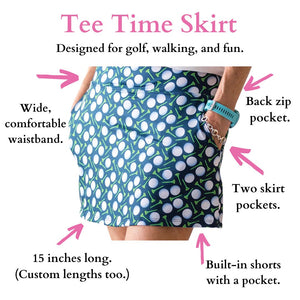 Tee Time Skirt-Pink Houndstooth