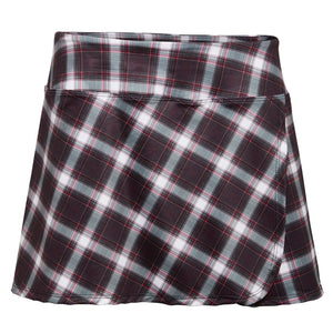 Open image in slideshow, Crush Skirt-Black/Burgundy Pink Plaid
